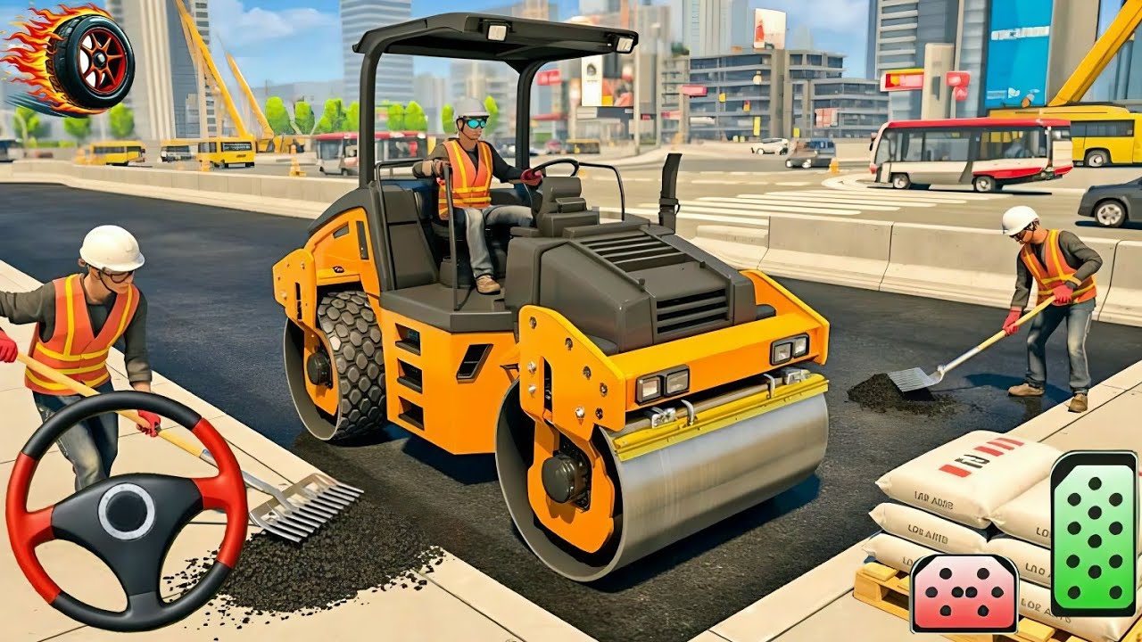 Real Bridge Construction Simulator _ Use Heavy  Machinery In Construction Game _ Android Gameplay 