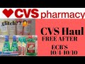 CVS Couponing Haul 10/-10-10 | Free haul