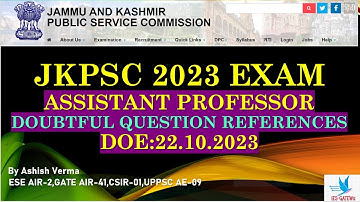 JKPSC Assistant Professor 2023 Exam Doubtful Question Discussion with References|Raise Objections