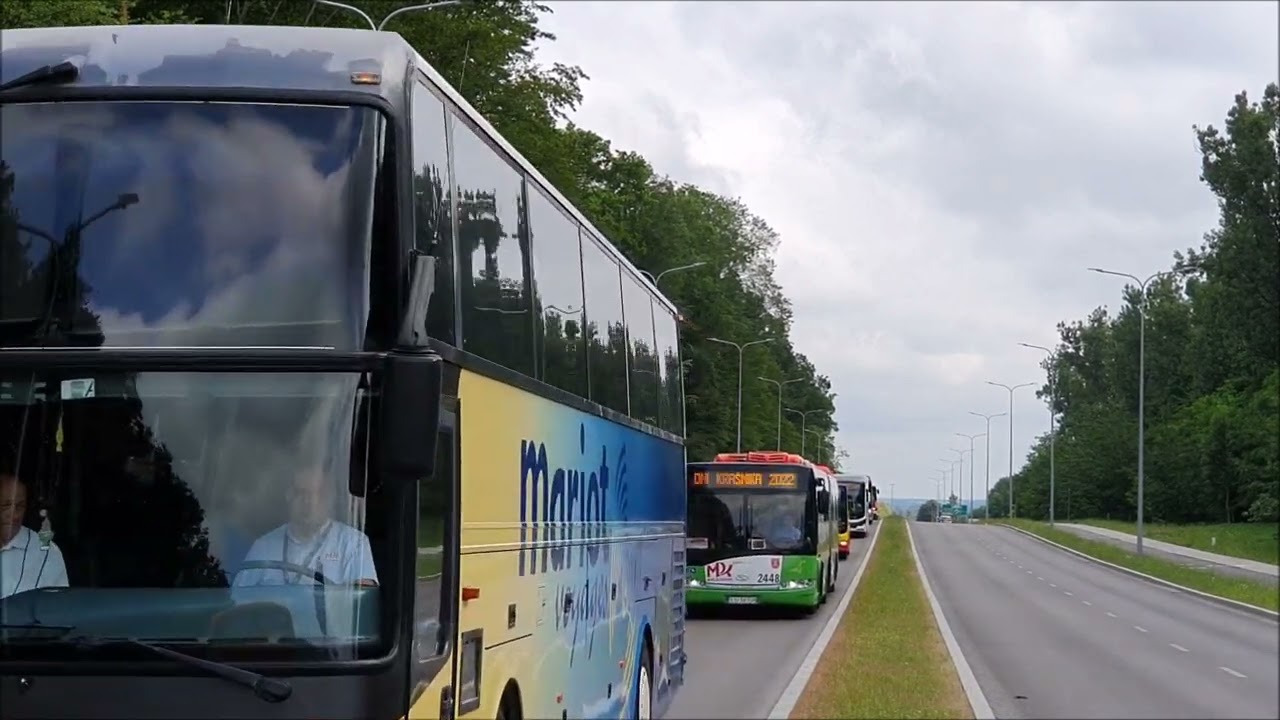 Dojazd na paradę autobusów - Kraśnik 3.07.2022 r. Video : Leszek Peczyński