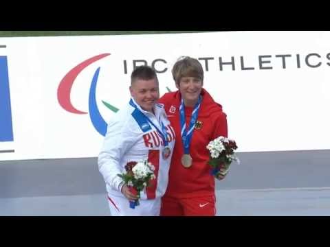 Women's shot put F37 | Victory Ceremony | 2016 IPC Athletics European Championships Grosseto