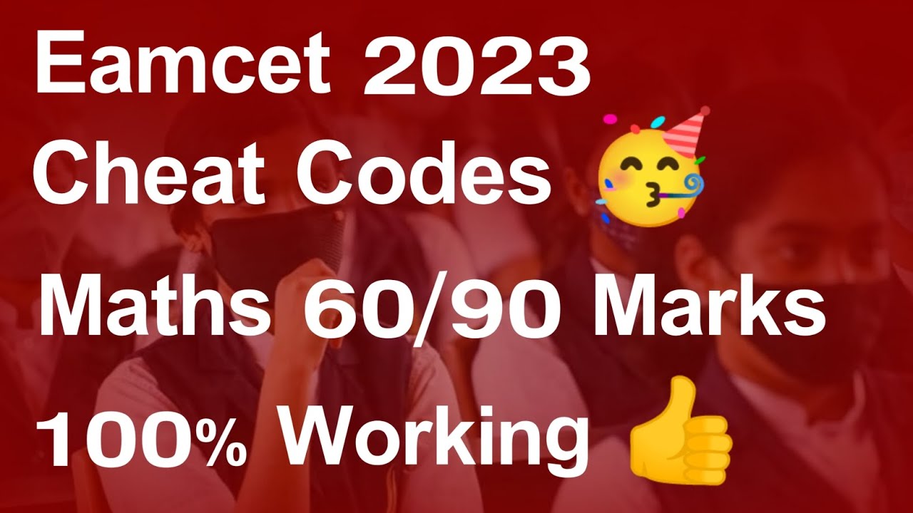 Eamcet 2023 cheat codes maths 60 90 marks 100 working mathscheatcodes 