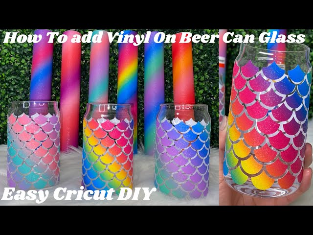 How To Add Vinyl On Beer Can Glass, Easy Cricut DIY