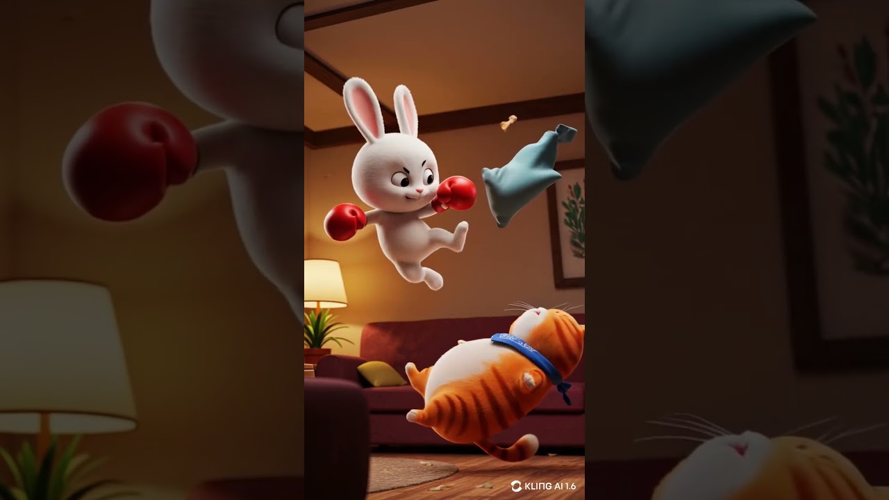 CUTE RABBIT Takes On NAUGHTY CAT #shortsfeed