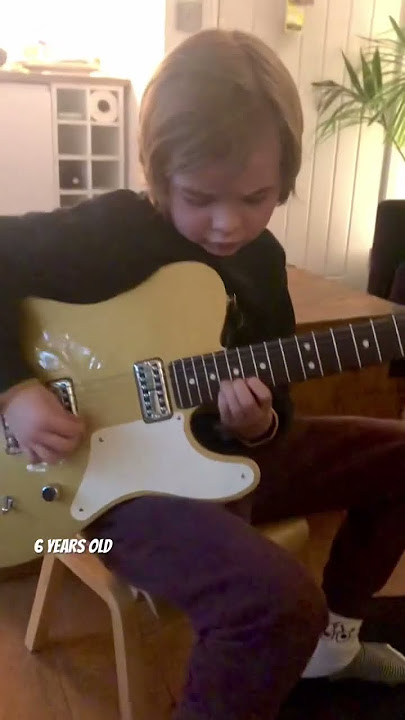 6 year old Jake riffing some #freebird #lynyrdskynyrd #guitar #solo #rock #classic #cover