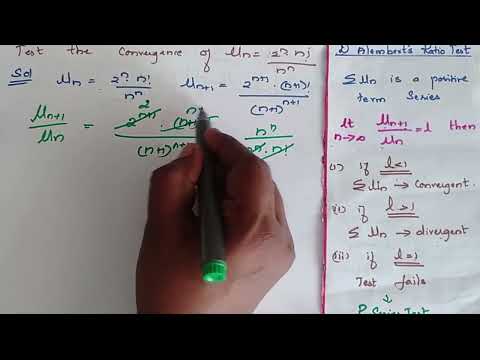 2^n.n!/n^n D Alembert Ratio Test Convergence infinite series