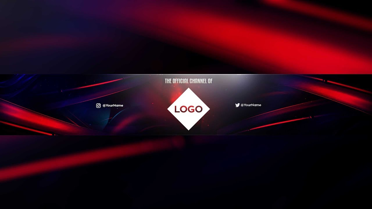 Free Red Blue Youtube Banner Template How To Edit Youtube