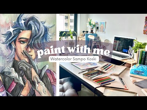 paint with me WATERCOLORS ♡ Sampo Koski from Honkai Star Rail 🌟