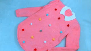 تريكو يدوي عمل ظهرالبلوفرمن 9-12 سنة (الجزء الأول) How to knit a sweater for girls aged 9-12(part1)