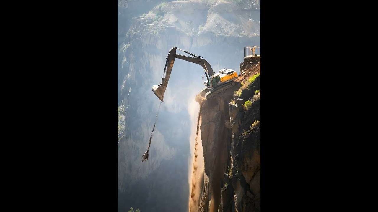 Hanging Off Collapsed 😱 Driver's Life in Danger! 