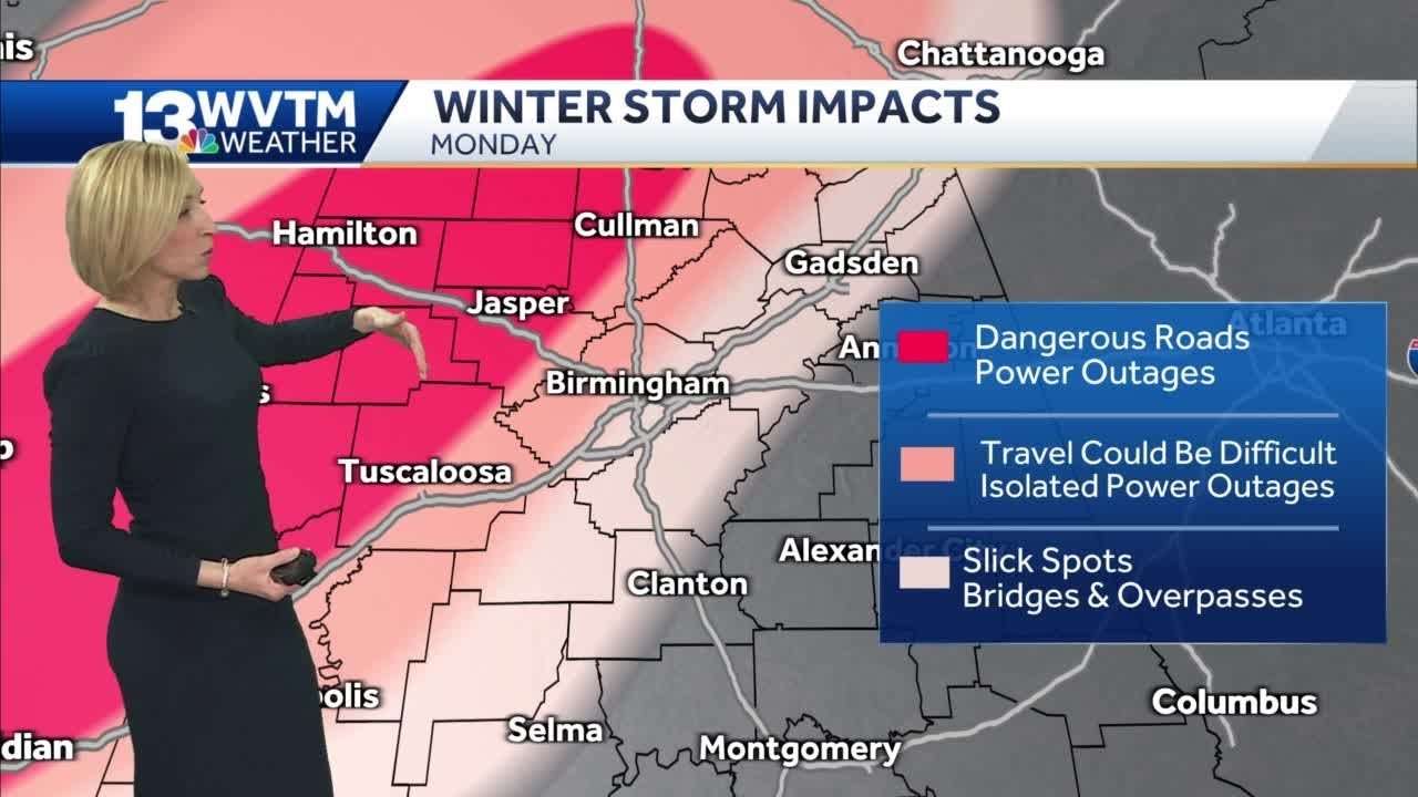 Ice storm warning has been issued for northwest Alabama
