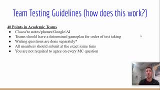 Unit 3 Exam - Tips and How Does a Team Test Work