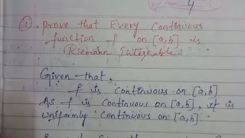 Every continuous function is Riemann integrable 3 sem maths important question 