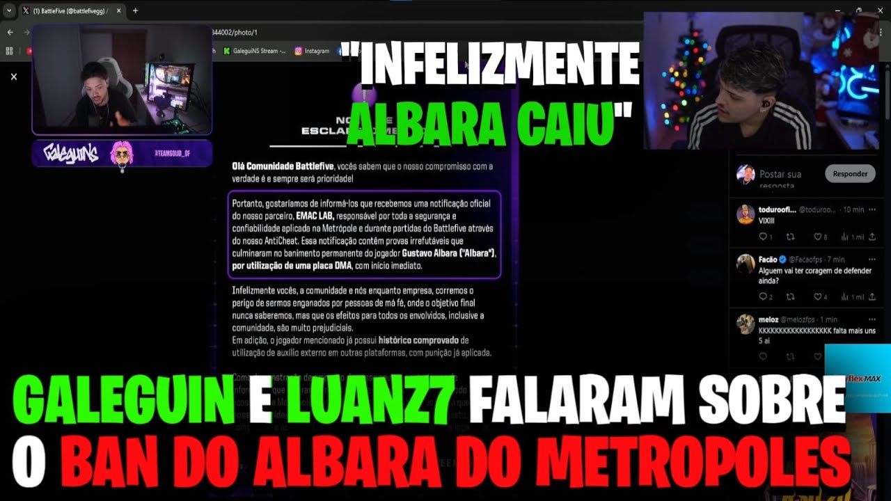 GALEGUIN E LUAZ7 FALARAM SOBRE O BANIMENTO DO ALBARA NO METROPOLES (POR CHE4TER)