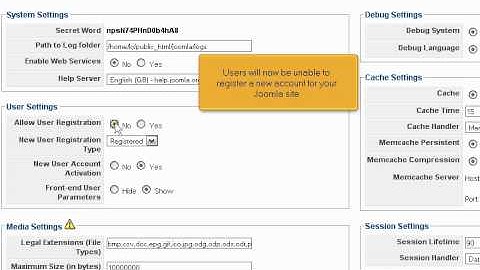 How to Prevent New User Registrations in Joomla
