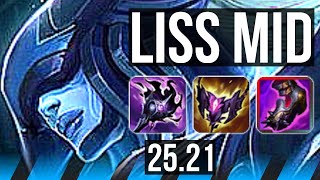 LISSANDRA vs YASUO (MID) | 13/1/6, Legendary | KR Master | 25.21