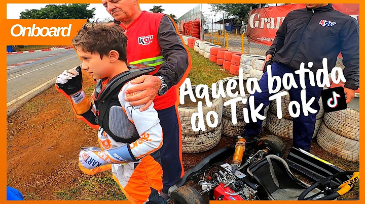 Batida forte de kart profissional cadete na curva 1 do Kartódromo Granja Viana (aquela do Tik Tok)