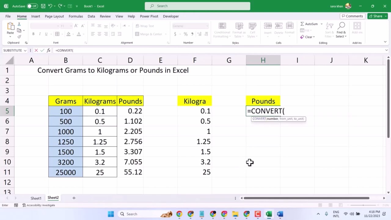 Convert Grams To Kilograms In Excel YouTube Convert Grams To Kilograms In Excel YouTube