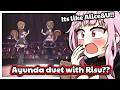 Calli didn't expect that Risu gonna duet with herself (reminds her of Alice&amp;u performance)