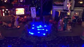 Department 56 Halloween handmade haunted display platform with water pond for sale!