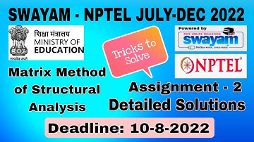 NPTEL Matrix Method of Structural Analysis  #Assignment-2 I July-Dec 2022 Conceptual Explanation