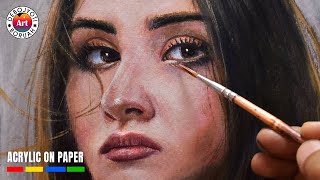 Best Portrait Painting Techniques with ACRYLIC | Girl Portrait Painting Acrylic by Debojyoti Boruah