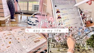 Spring day in my life 🌸 | studying Japanese, spring cleaning, journaling 📚