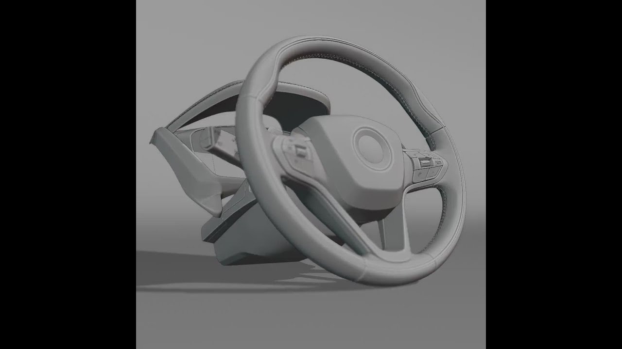 The best clay steering wheel made in blender, BMW i8 super sport car