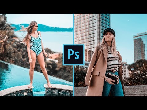 Aqua & Bronze Color Grading Effect - Photoshop Tutorial