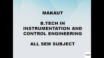 B-Tech in Instrumentation and Control Engineering all sem subjects MAKAUT