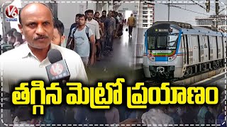 Public Not Interested Travel In Hyderabad Metro | V6 News