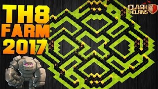 AMAZING TOWN HALL 8 FARMING BASE 2017! TH8 HYBRID SPIRAL BASE!! - CLASH OF CLANS(COC)