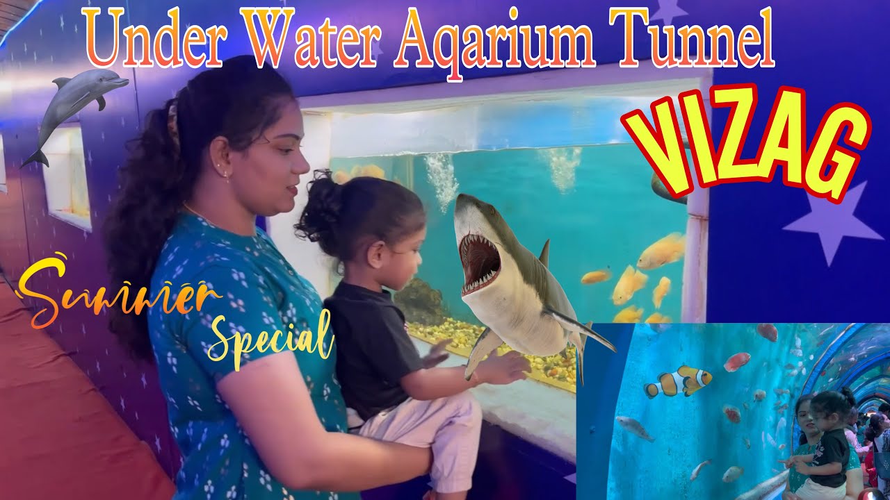 Under 🌊🐟 WATER AQUARIUM🐠 TUNNEL Vizag Beach Road Summer Special