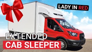 Lady In Red: Ford Box Truck with Extended Cab Sleeper