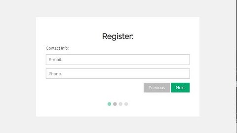 Multi Step Form | Multi Step Form With Progress Dots Using JQuery and Css3
