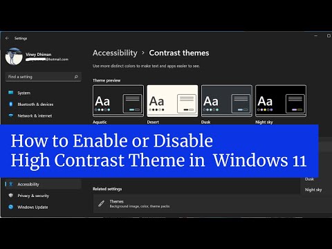 How to Enable | Disable High Contrast Theme in Windows 11