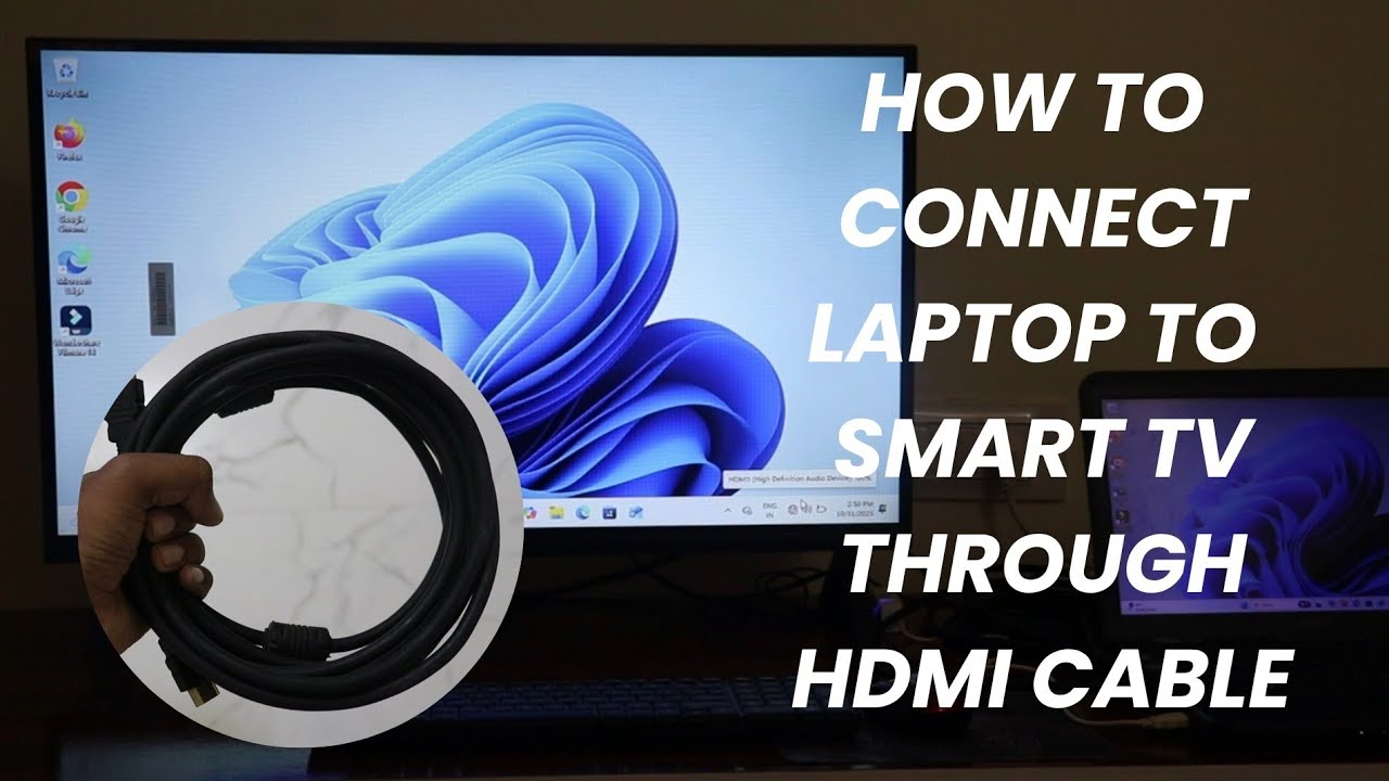 How to Connect Laptop to Smart TV through HDMI Cable - YouTube