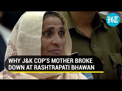 Watch: J&K cop's mother in tears as her slain son receives Shaurya Chakra posthumously