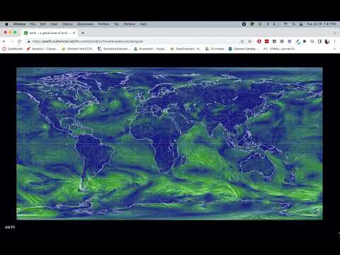 Using the Global Weather Visualization tool at earth.nullschool.net - Part 5: change projections