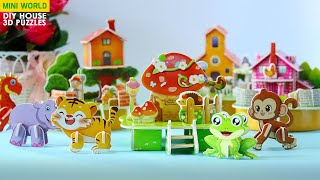 DIY Mini 3D Puzzle | build a mushroom house of the orange forest princess