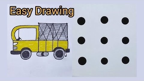 Auto Rickshaw रिक्षा Drawing चित्र From 9 Dots डॉट्स से आसानीसे बनाना सिंखे | Easy Dot Drawing