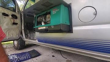Onan 2800 microlite generator remove and test Airstream B190 Ford e350 Project Camper Van 1995