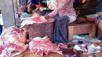 Amazing Cow Meat Processing Skills || Beef Cutting Skills In A Local Meat Market ||
