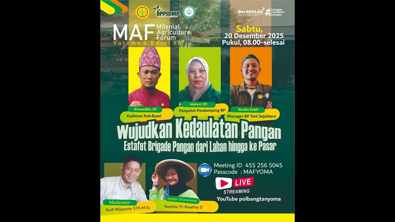 Milenial Agriculture Forum Volume 6 Edisi 50 : Wujudkan Kedaulatan Pangan
