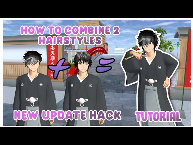 New Update Hack! 😍 How to Combine 2 Hairstyles for Boy • Easy Tutorial • Sakura School Simulator class=