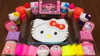 SPECIAL SERIES HELLO KITTY SLIME | MIXING CLAY AND FLOAM INTO GLOSSY SLIME! SATISFYING SLIME