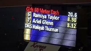 Girls 60m Dash Heat 1 Magic City Invitational #1 Indoor Track Meet 2024 Birmingham CrossPlex Alabama