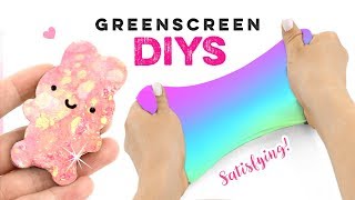 SATISFYING GREEN SCREEN DIYs! Sparkly Squishy, Viral Slime, Jelly Cutting