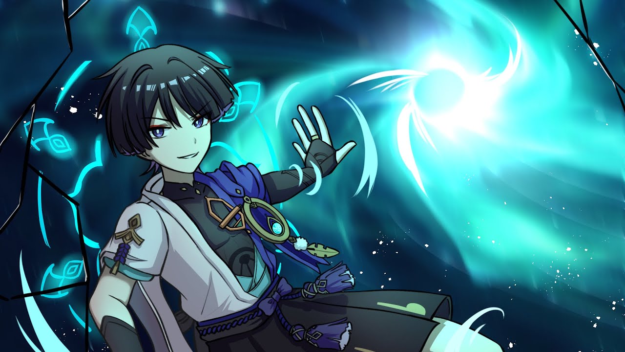 【手描き原神】スカラマシュ／アンヘル（天使）