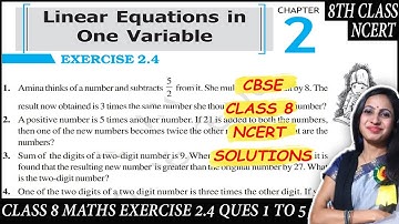 Ex 2.4 Class 8 Maths NCERT Solutions Ques 1 to 5 - Linear Equations in One Variable - Class 8th Ch 2